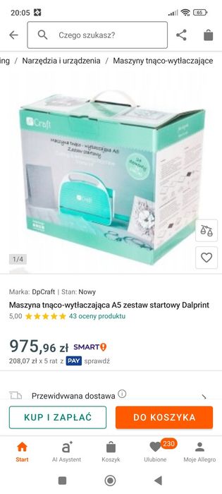 Maszyna tnąco-wytłaczająca A5 zestaw startowy Dalprint