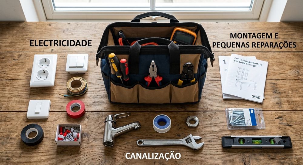 Serviços de pintura, eletricidade, canalização, entre outros