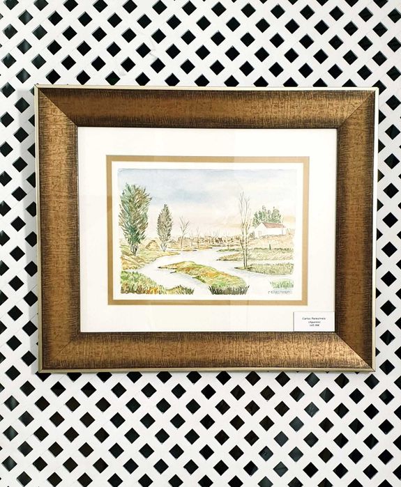 Moldura com aguarela