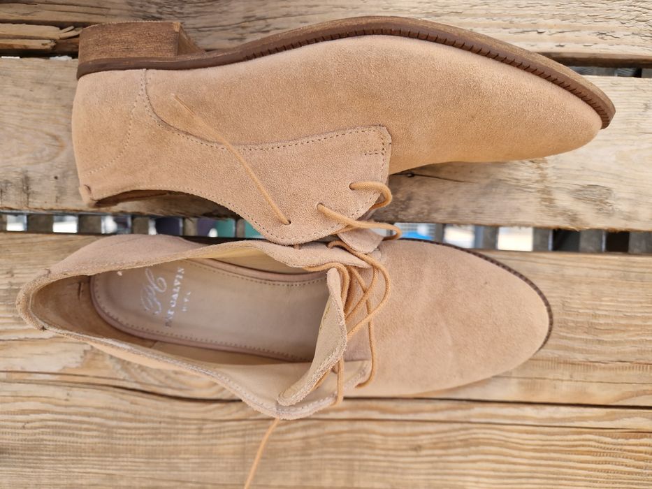 półbuty włoskie Pat Calvin skóra beż 38