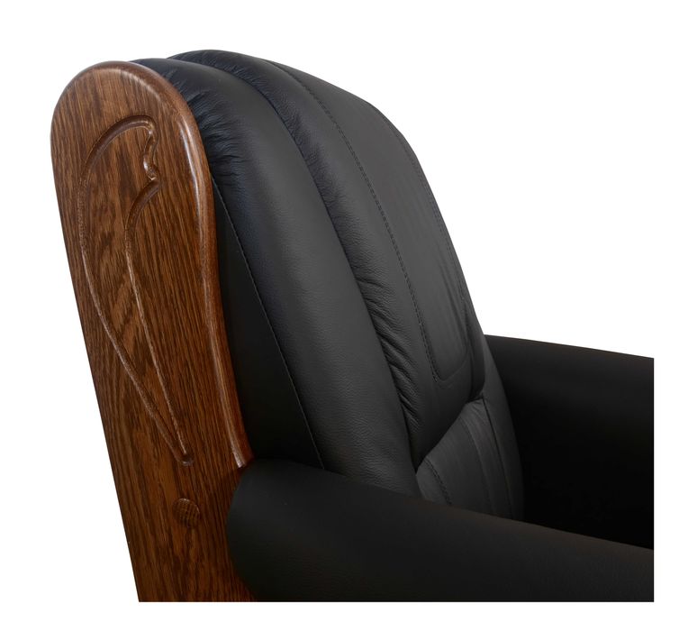 Fotel klasyczny "KOMFORT" skóra naturalna/dąb PRODUCENT