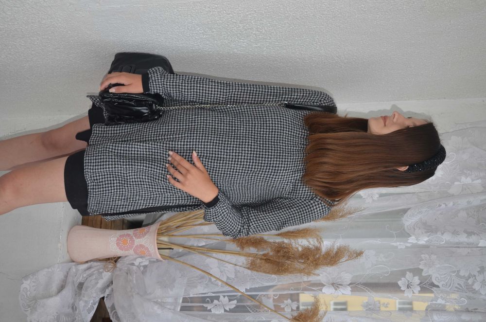 26/S крутий жіночий комбінезон ромпер платя з гусіною лапкою Зара Zara