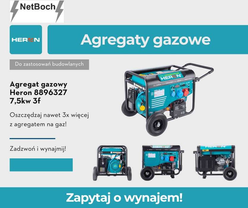 Wynajem agregatu prądotwórczego 7,5 kW - Heron 8_8_9_6_3_2_7