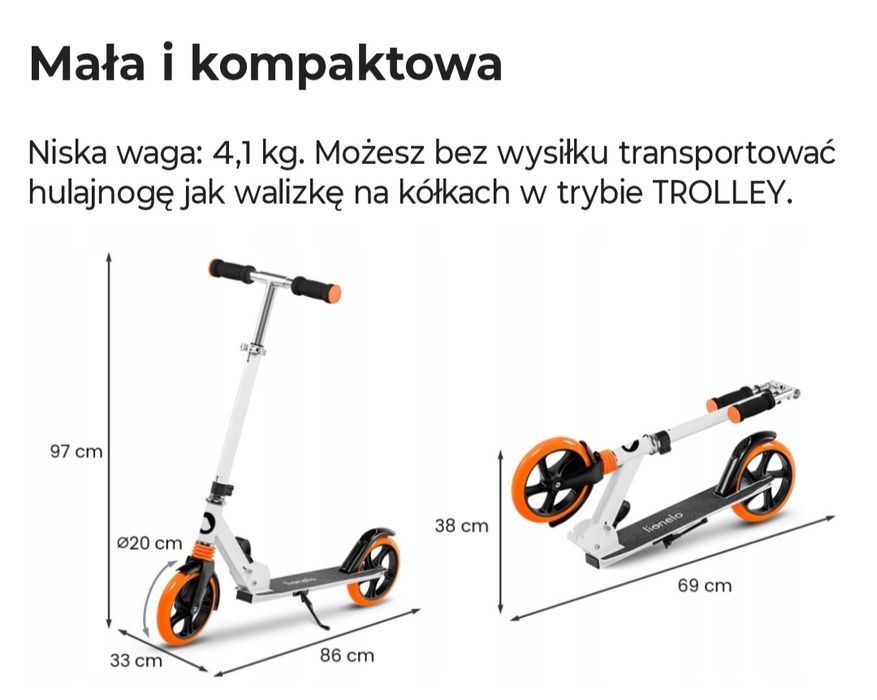 Hulajnoga Lionelo Luca w super stanie
