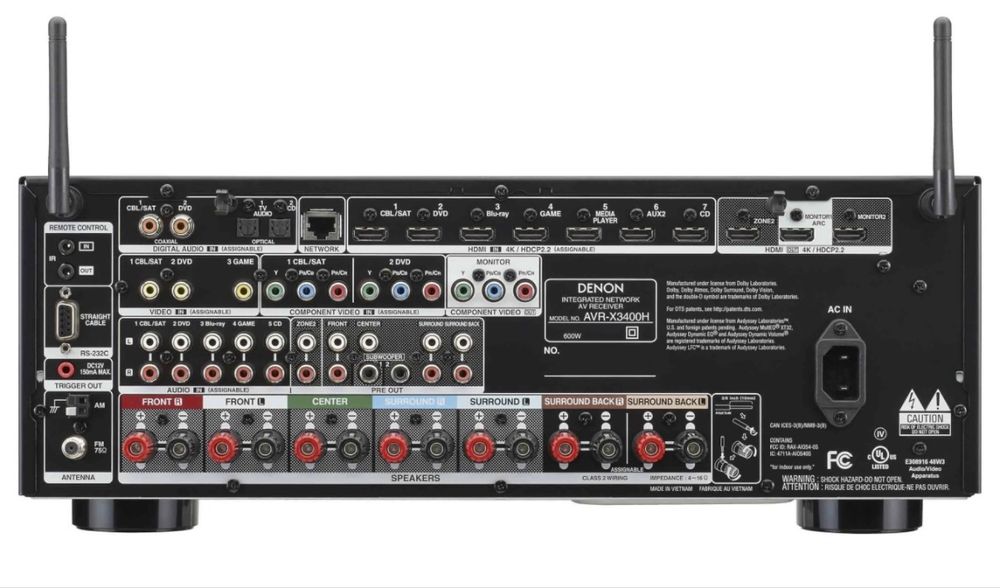Amplituner Denon AVR-X3400H wifi atmos Bluetooth spotify HDR AirPlay2