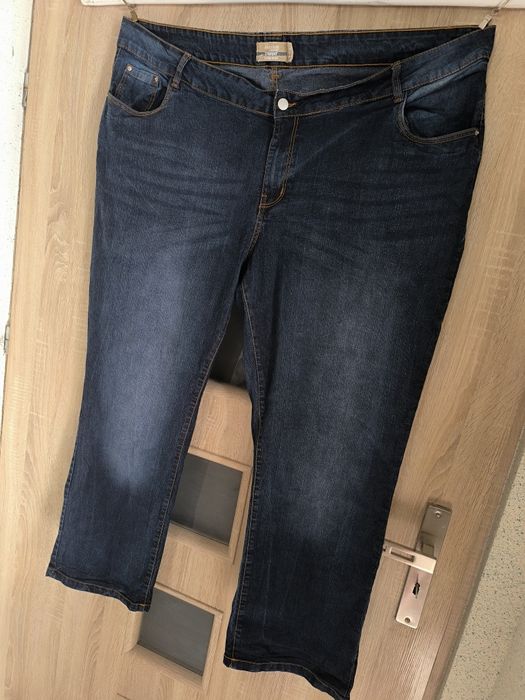 Granatowe dżinsy Straight Leg Plus Size | Komfortowy Stretch | 58/60