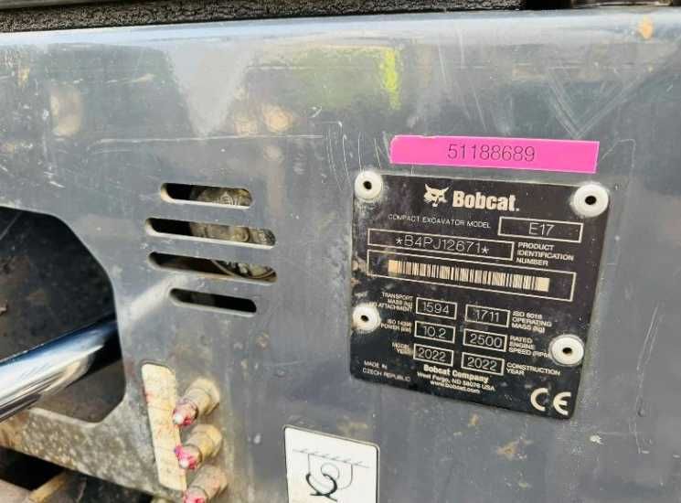 Міні екскаватор BOBCAT E17 *759 ГОДИН*РІК 2022*