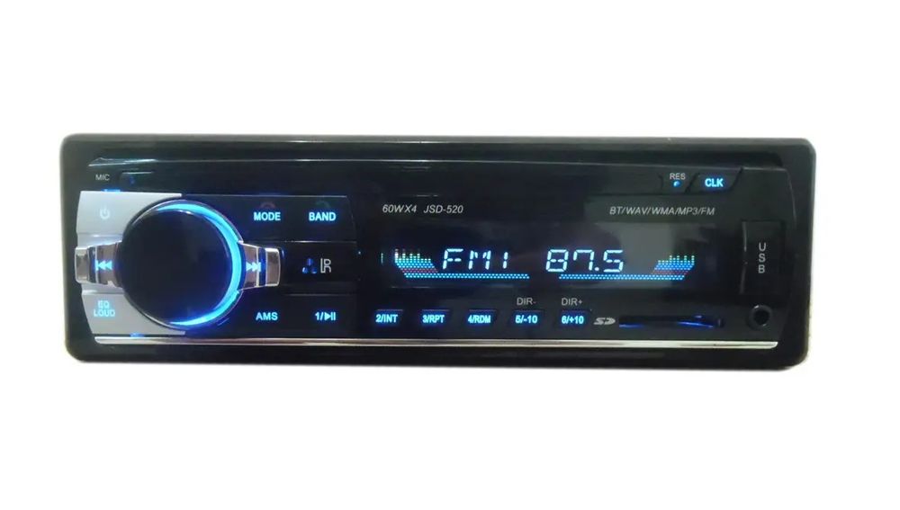 Автомагнітола BT520 BLUETOOTH+2XUSB+SD+AUX 4X60W RGB