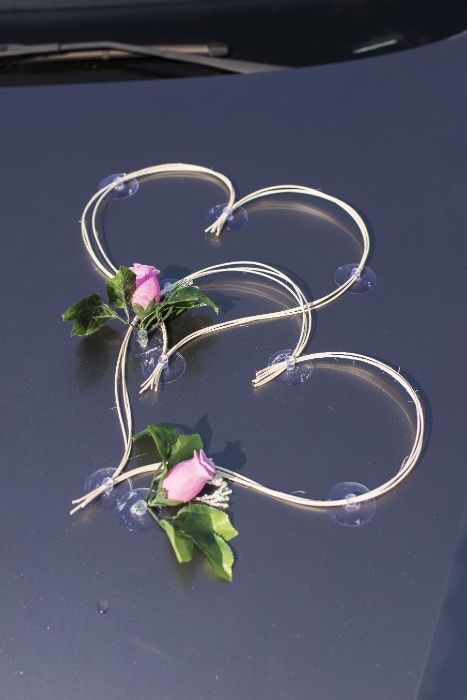 Dekoracja samochodu ozdoba na auto do ślubu 035 DOWOLNY KOLOR