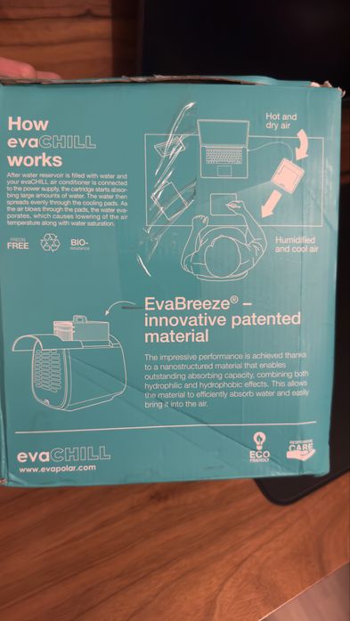 Nawilzacz powietrza klimatyzer wentylator eva chill air cooler