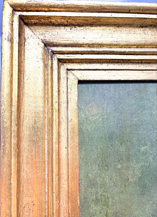 Grande antiga moldura dourada com impressão de pintura de Rembrandt