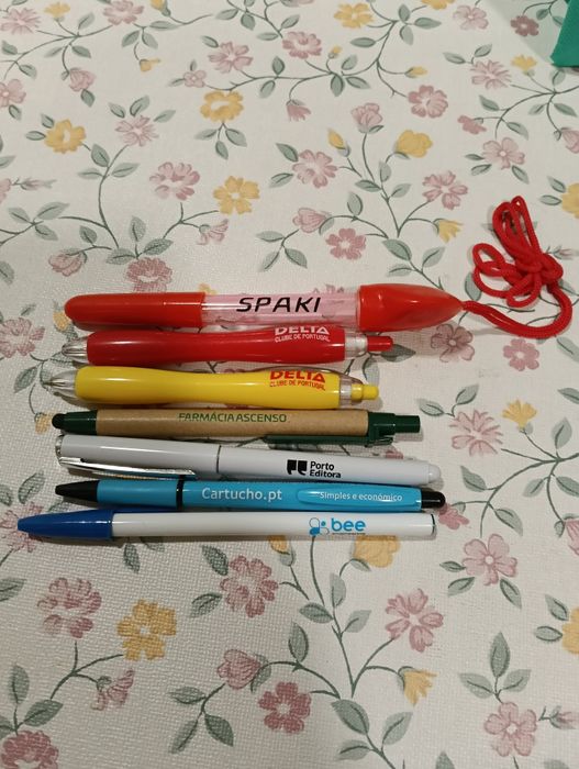 Lote de 7 canetas publicitárias