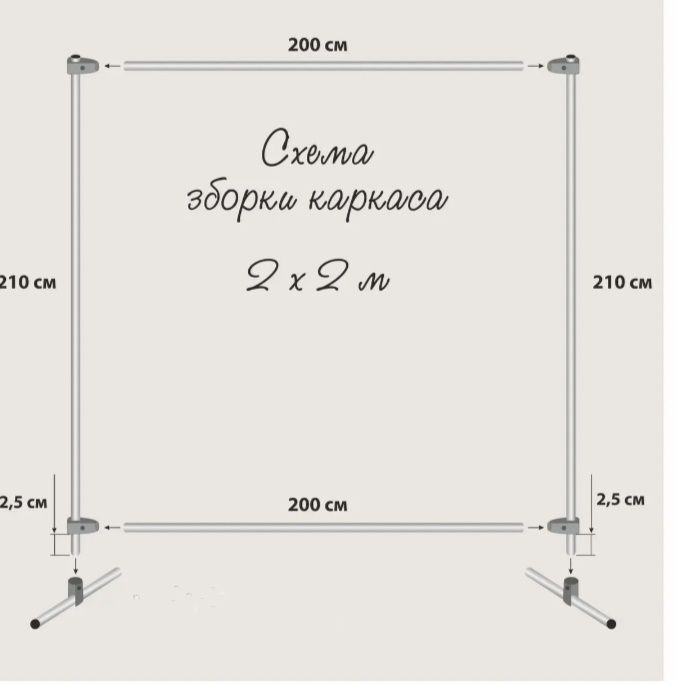 Каркас для баннера 2*1.5   2*2  2*3 Стойка под фотозону пресс волл