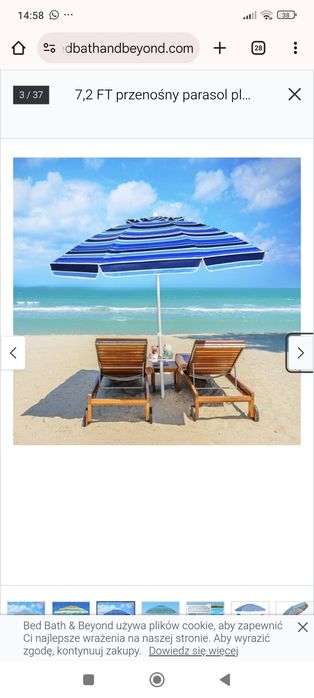 Parasol plażowa duża