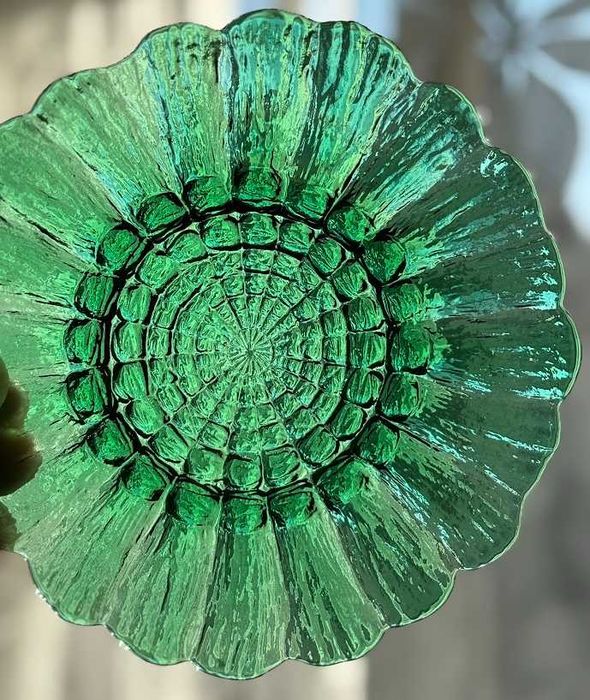 Talerz cora szkło PRL Ząbkowice