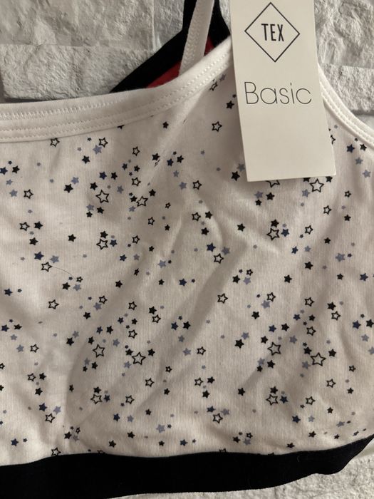 Zestaw 2 bawełnianych topów na ramiączkach TEX Basic