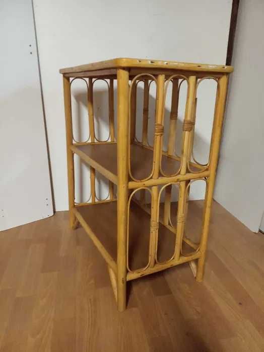 Regał rattanowy Boho półka bambusowa drewniany