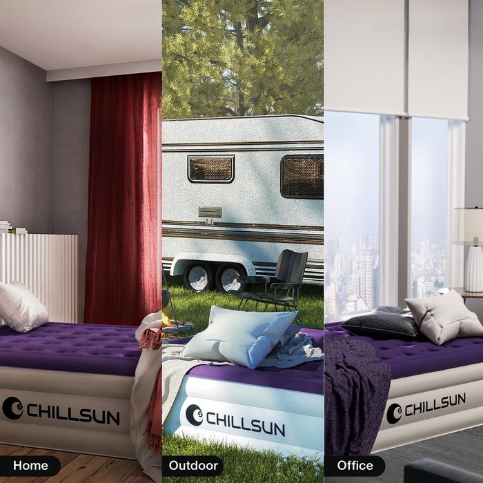 CHILLSUN 190 x 100 x 46cm, materac dmuchany z elektryczną pompką