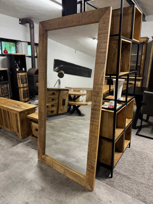 Piękne Duże drewniane lustro mango styl LOFT 180x90cm od MangoMeble