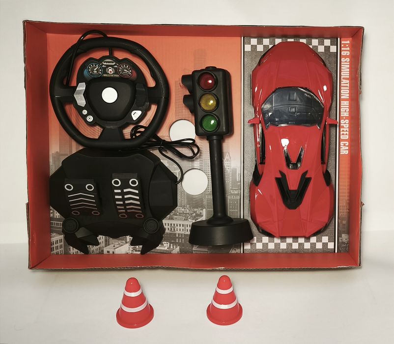 Auto sterowane R/C z kierownicą i sygnalizacją świetlną