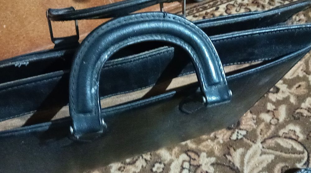 Mala/Pasta de homem ou unisexo, cabedal, pele verdadeira