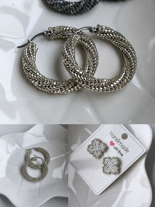 Kolczyki congo srebrne