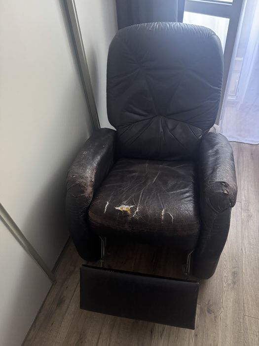 Fotel z funkcją relax skórzany