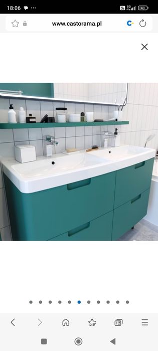 Szafka ze zlewem łazienkowa zielony / butelkowy HIMALIA GoodHome NOWA!