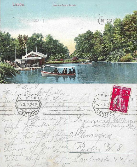 Bilhete Postal Antigo - 1912 - LISBOA - CAMPO GRANDE