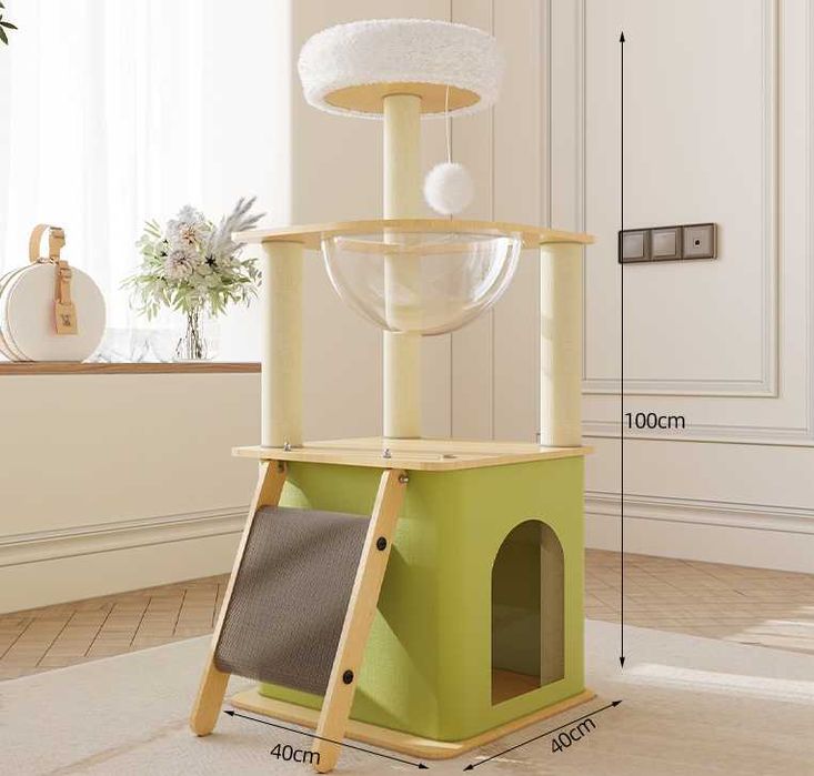 Кігтеточка-комплекс Volso Y-25 для котів з поличками та будиночком