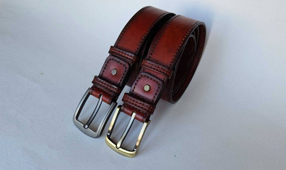 Чоловічий ремінь з натуральної шкіри ручної роботи