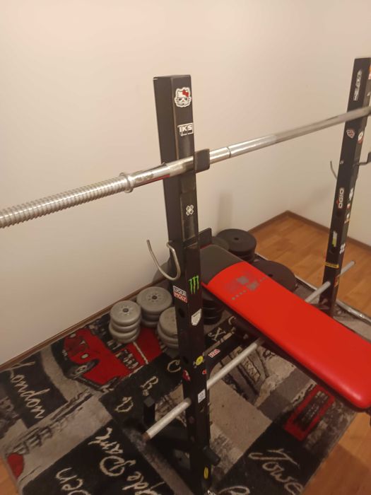 Ławka do wyciskania+ gryfy + obciążenie