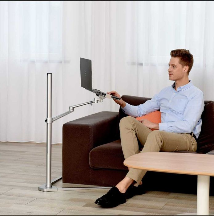 Stojak do laptopa, tableta i smartfona srebrny