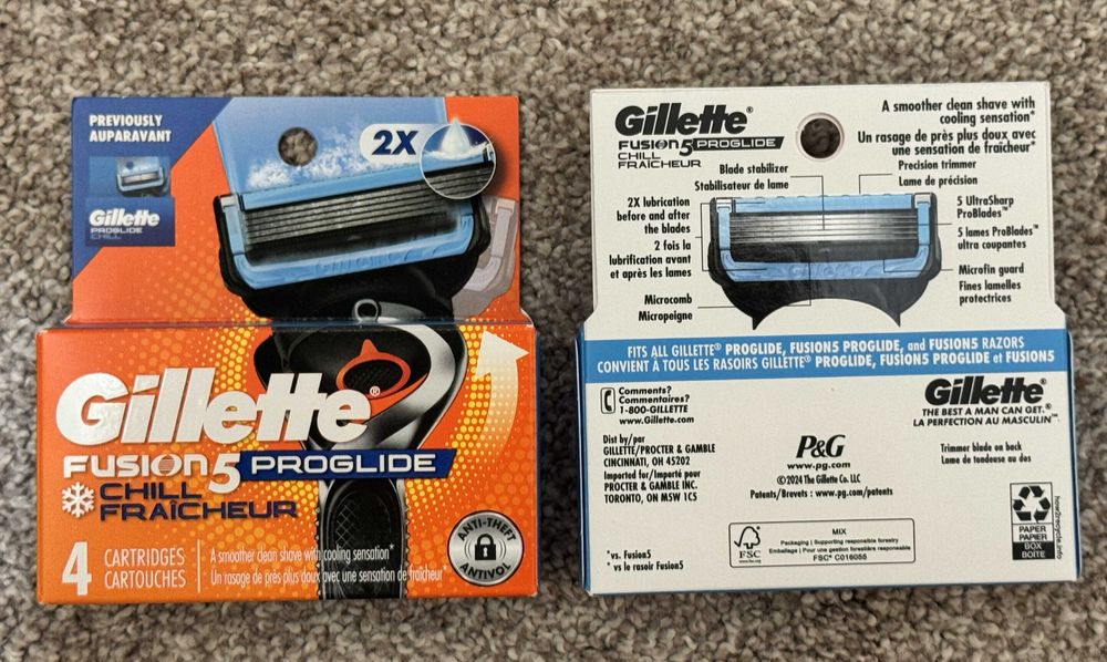 100% Оригинал из США Gillette Proglide Fusion 4шт лезвия