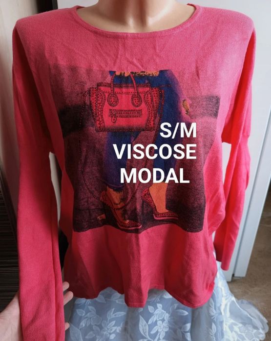 Sweterek oversize nietoperz S M pacha do 76x2 modal milutki  cekiny