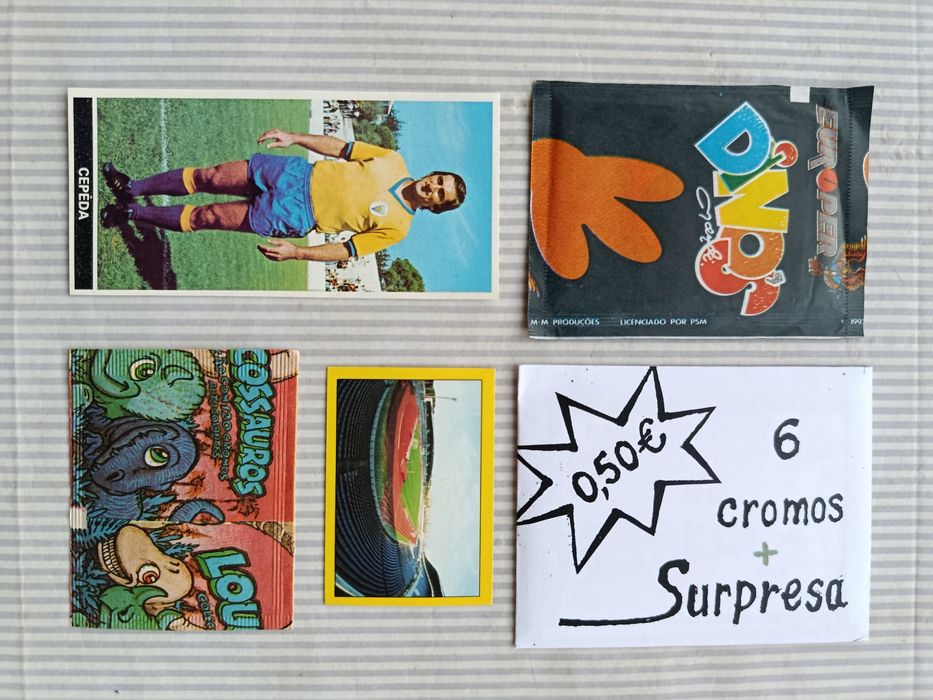 8 Lotes de CROMOS Antigos e SAQUETAS Seladas