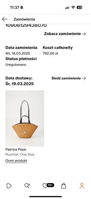 Patrizia Pepe. Torebka skórzana / wiklinowa. KATOWICE