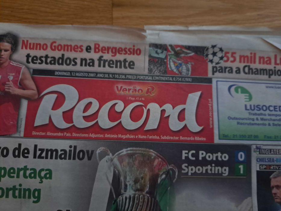 Jornal Record - Supertaça 2007 - Vencedor Sporting CP