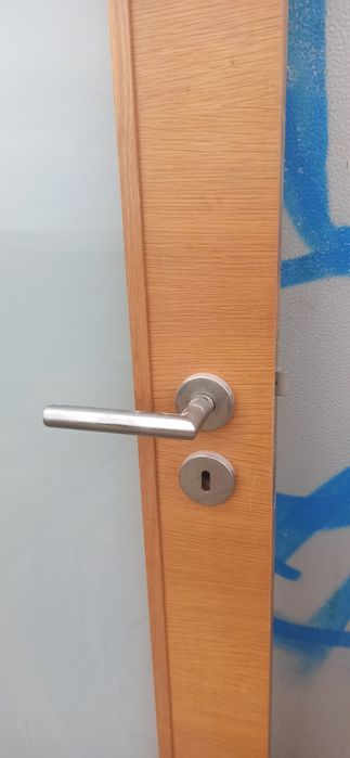 Porta interior direita em carvalho envidraçada