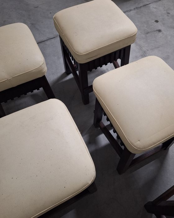 Pack 2 Bancos Maciça com Estofo branco