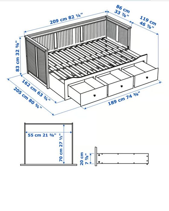 Leżanka Ikea Hemnes