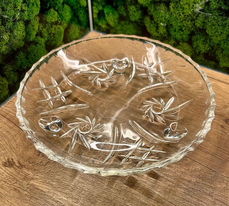 Kryształowy talerzyk na nóżkach patera stan super