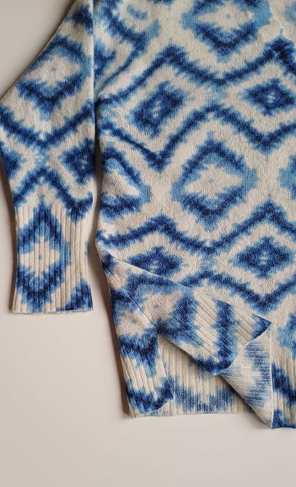 Kaszmirowy sweter z motywem abstrakcyjnym Pure Collection S/M oversize