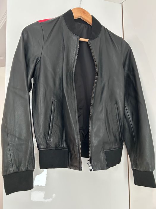 Dwustronna kurtka z miękkiej naturalnej skóry w stylu Gucci