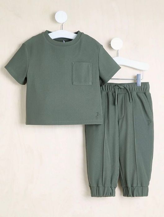 104 110 George Billie Faiers komplet prążkowany tshirt joggersy khaki
