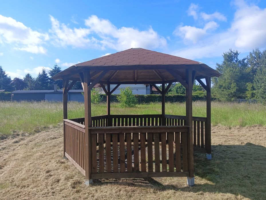 Altana PERGOLA !! 6 Kątna ALTANKA drewniana !! Słupy 9x9 cm !! Zamiana OSB