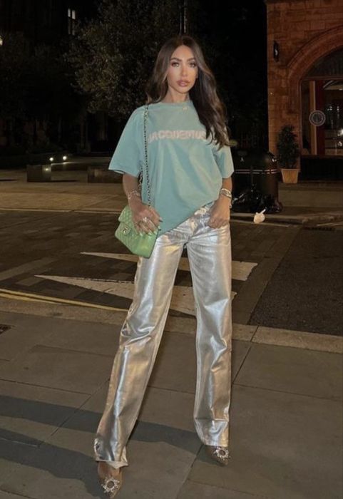 Металеві джинси zara