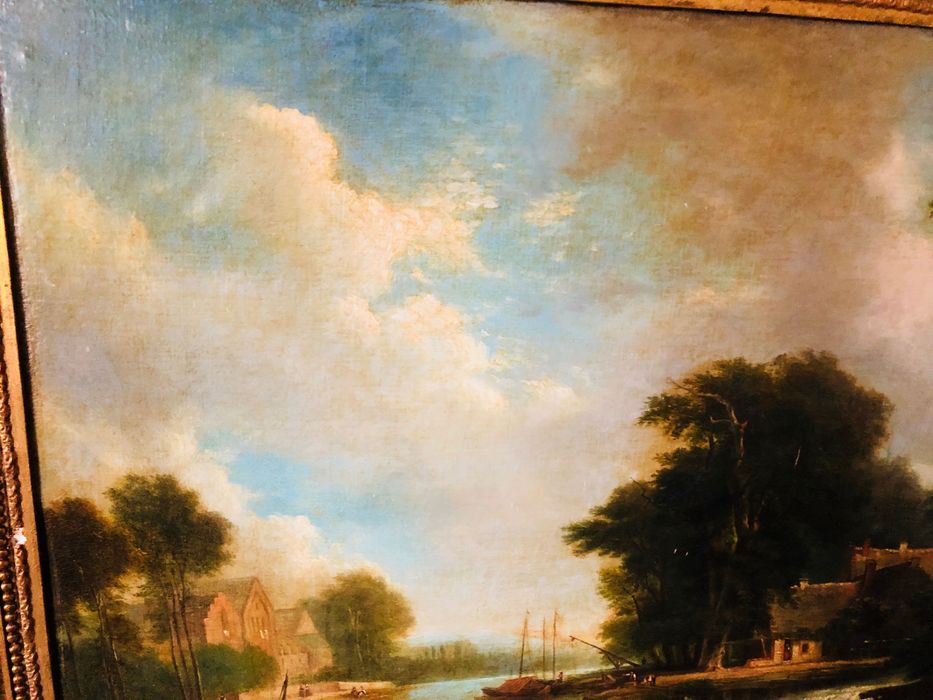 Речной пейзаж худ. W.Krause 1860 г