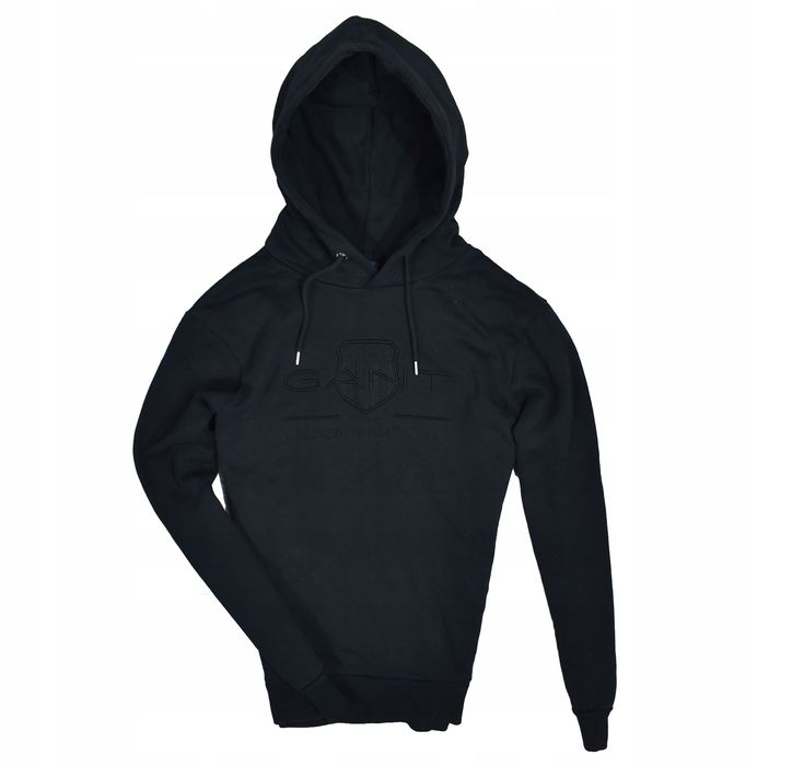 Gant Czarna Z Monochromatycznym Logiem Bluza Męska S