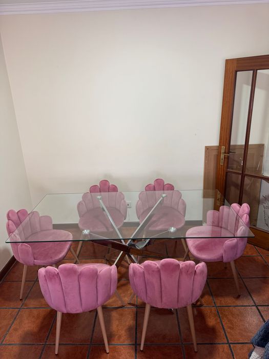 Mesa de Jantar Vidro Temperado 180x90 – Como Nova